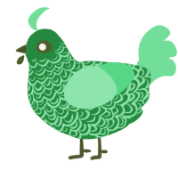 A viridian and spring chicken with a double-lace pattern
