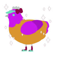 A orange and amethyst chicken with a head pattern