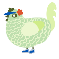 Vista, a gluppy and apple chicken with a lace pattern
