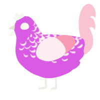 A orchid and rose chicken with a half-lace pattern