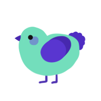 A mint and indigo chicken