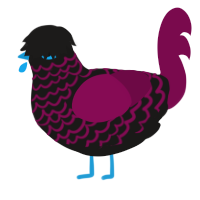 A sable and wine chicken with a lace pattern