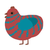 (unnamed), a red and sea chicken with a bar pattern