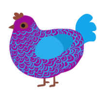 A plum and sky chicken with a double-lace pattern