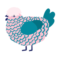 A rose and sea chicken with a lace pattern