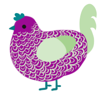 A plum and gluppy chicken with a double-lace pattern