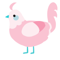 A rose chicken with a head pattern