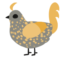 A ash and honey chicken with a speckle pattern