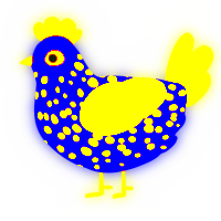uranium, a overcast and lime chicken with a speckle pattern