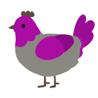 A ash and plum chicken with a head pattern
