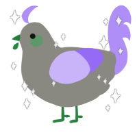 Planet, a ash and lilac chicken
