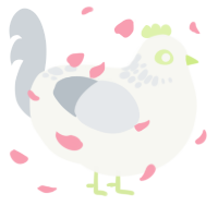 Ophelia, a white and mist chicken with a neck-speckle pattern