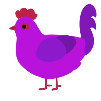 A amethyst and violet chicken