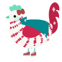 Sensitive Toothpaste, a white and crimson chicken with a bar pattern