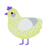 A lemon and mist chicken with a lace pattern