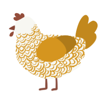 lemon cinnabar, a white and ochre chicken with a double-lace pattern