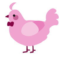 Pank, a pink chicken