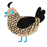 11, a beige and black chicken with a lace pattern