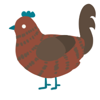 Chestnut, a russet and bark chicken with a bar pattern