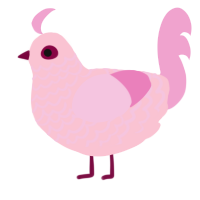 A rose and pink chicken with a lace pattern