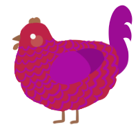 Carry Lace, a crimson and plum chicken with a lace pattern