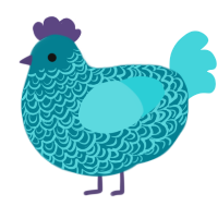 caribbean tide, a sea and aqua chicken with a double-lace pattern