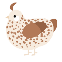 Brown, a cream and brown chicken with a speckle pattern