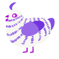 (unnamed), a white and blurple chicken with a bar pattern
