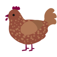 A russet and brown chicken with a speckle pattern
