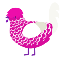 (unnamed), a fuchsia and white chicken with a lace pattern