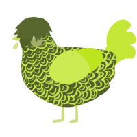 swamp puppy, a olive and lime chicken with a double-lace pattern