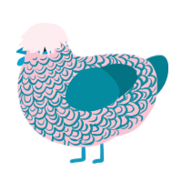 Marionne, a rose and sea chicken with a double-lace pattern
