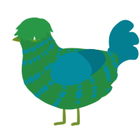 A viridian and sea chicken with a bar pattern