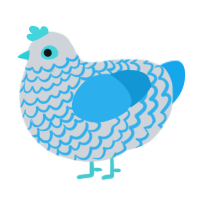 A mist and sky chicken with a lace pattern