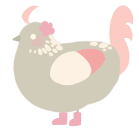 Late Spring, a silver and rose chicken with a neck-speckle pattern