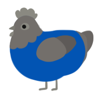 (unnamed), a ultramarine and grey chicken with a head pattern