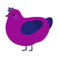 Biconic, a plum and navy chicken