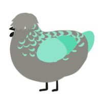 A ash and mint chicken with a half-lace pattern