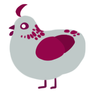 Peppermint, a silver and maroon chicken with a neck-speckle pattern