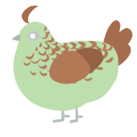 A gluppy and brown chicken with a half-lace pattern