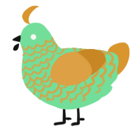 A spring and orange chicken with a lace pattern
