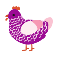 Plum Jam, a plum and rose chicken with a lace pattern