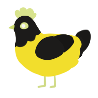 A yellow and sable chicken with a head pattern