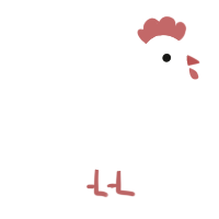 A white chicken with a half-lace pattern
