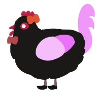 A sable and lavender chicken