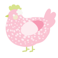 Strawberry, a rose chicken with a speckle pattern