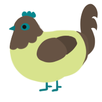 A lemon and bark chicken with a head pattern