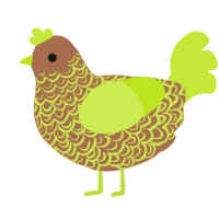 Kiwi, a brown and lime chicken with a double-lace pattern