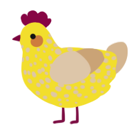 Custard, a yellow and beige chicken with a speckle pattern