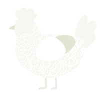 Snow Angels, a white chicken with a double-lace pattern